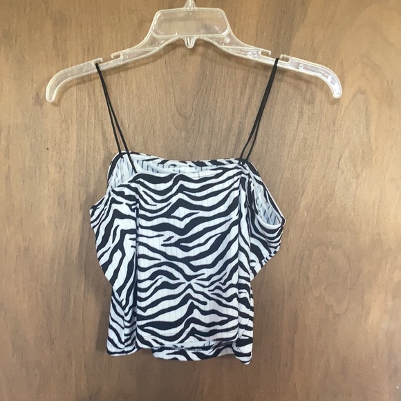 Relisted Rue21 top zebra print ribbed crop top cropped casual summer retro XL jr - Picture 13 of 15